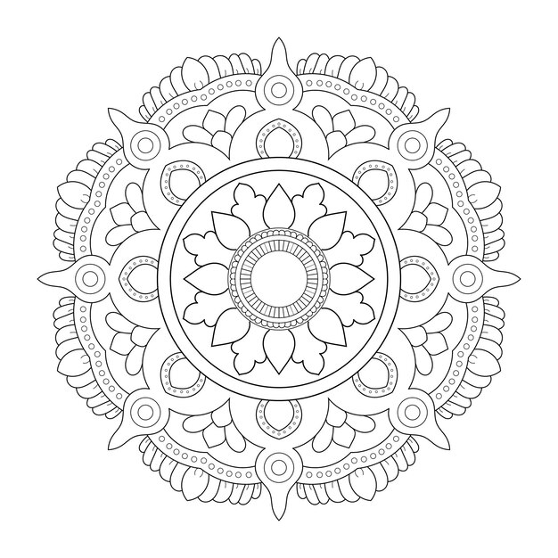 Mandala étnica vectorial con flor de patrones sin fisuras