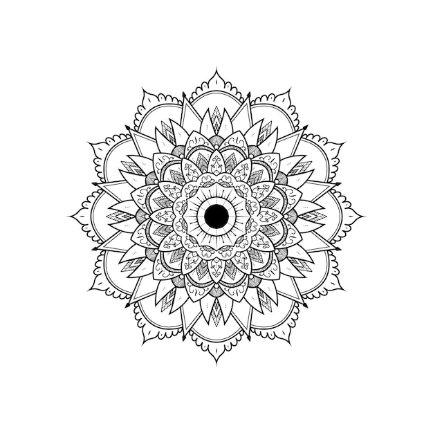 Un mandala exclusivo negro para páginas de libros para colorear para niños y adultos