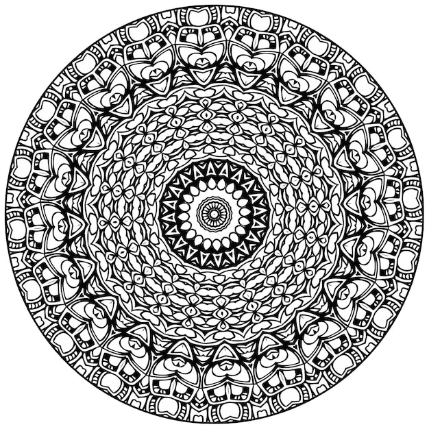 Mandala fácil, mandalas simples flores para colorear página sobre fondo blanco. mandala abstracto