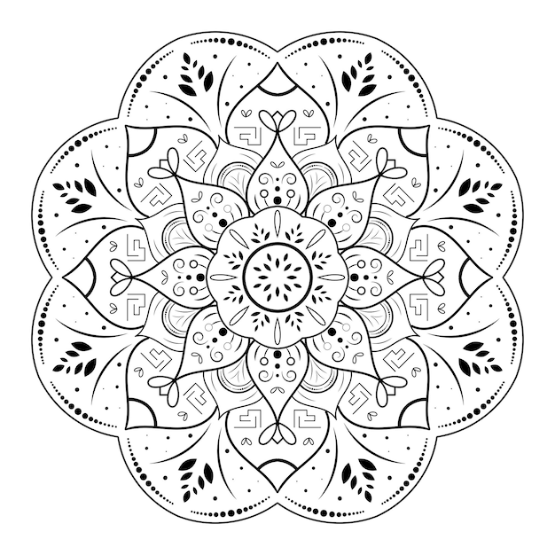 Mandala de flor circular con estilo floral vintage vector mandala patrón oriental elemento decorativo dibujado a mano diseño único con flor de pétalo concepto de relajación y uso de meditación para el libro de logotipos de página