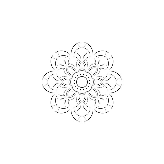 Mandala de flor circular con estilo floral vintage Vector mandala Patrón oriental Elemento decorativo dibujado a mano Diseño único con flor de pétalo Concepto de relajación y uso de meditación para el libro de logotipos de página