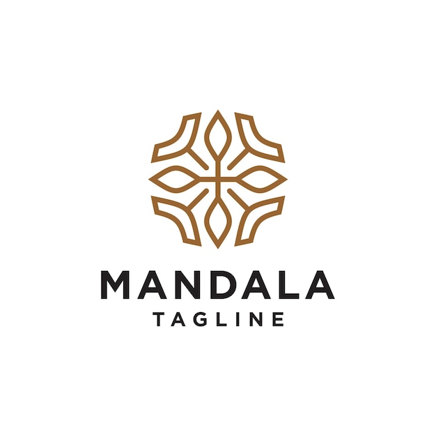 mandala flor diseño remolino logotipo icono signo vector diseño elegante ornamento premium símbolo línea línea