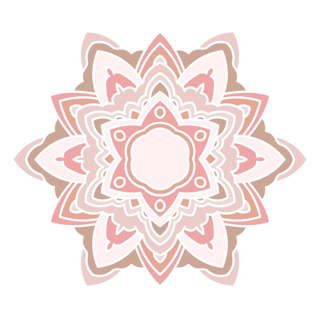 Mándala flor de garabato redonda ornamental aislada sobre fondo blanco. elemento de círculo geométrico