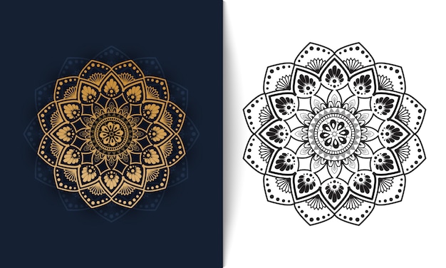 Mandala floral, adorno de lujo ilustración vectorial