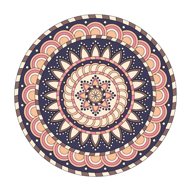 Mandala floral de color, ilustración vectorial