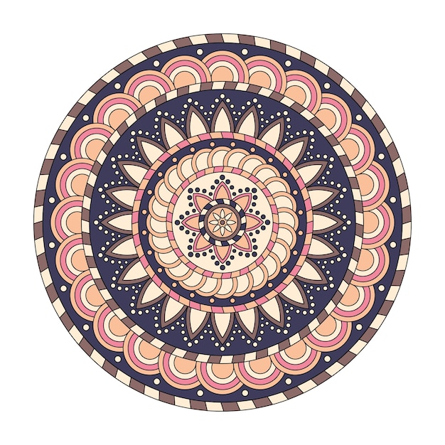 Mandala floral de color, ilustración vectorial