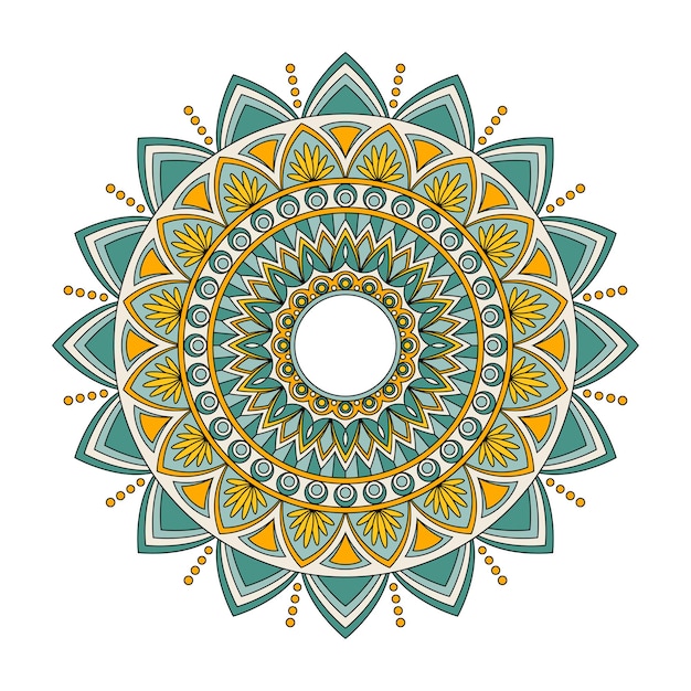 Mandala floral de color, ilustración vectorial