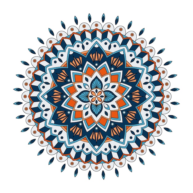 Mandala floral de color, ilustración vectorial