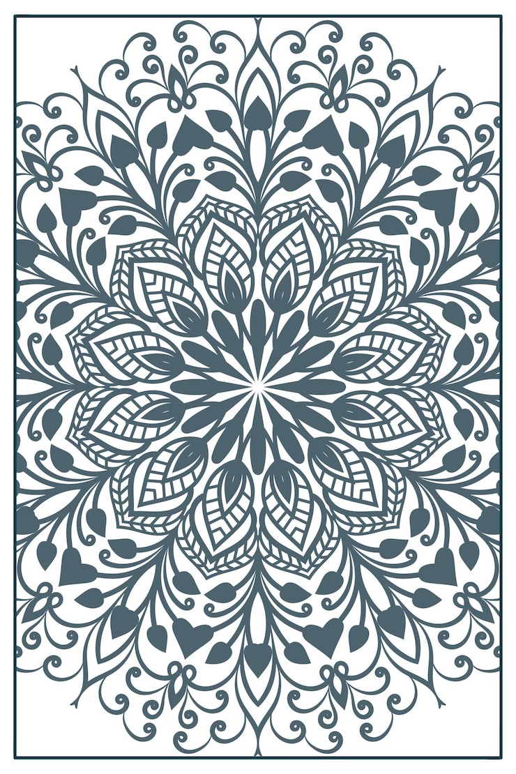 Mandala floral para colorear página adultos kdp adulto mandala para colorear kdp interior, mandala para colorear