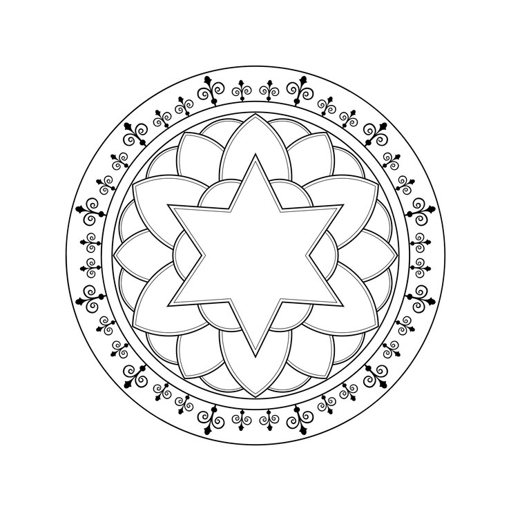 Mandala floral para colorear página patrón ornamental patrón circular diseño
