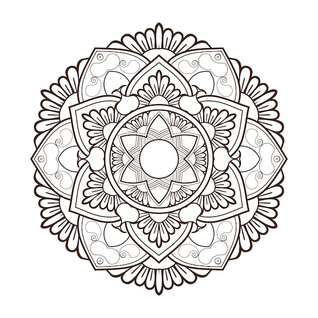 Mandala floral para colorear página patrón ornamental patrón circular diseño