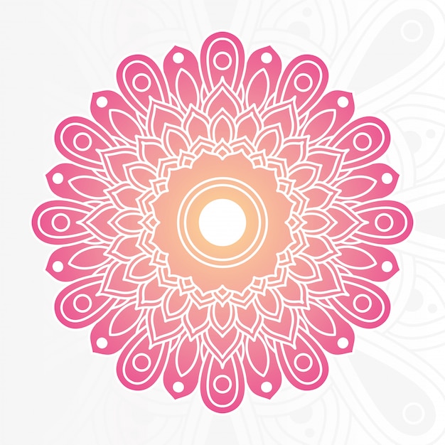 Mandala floral decorativo con diseño de ilustración de fondo blanco