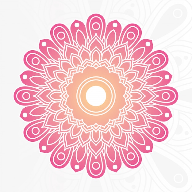 Mandala floral decorativo con diseño de ilustración de fondo blanco