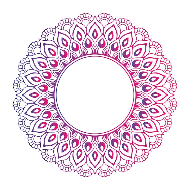 Mandala floral degradado redondo