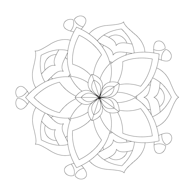 Mandala floral fácilmente editable y redimensionable