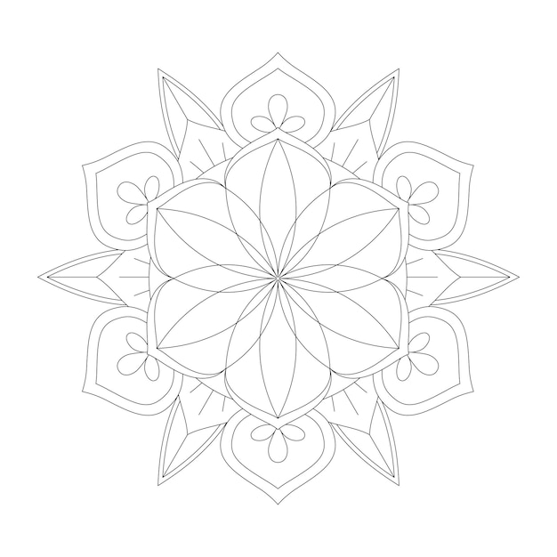 Mandala floral fácilmente editable y redimensionable