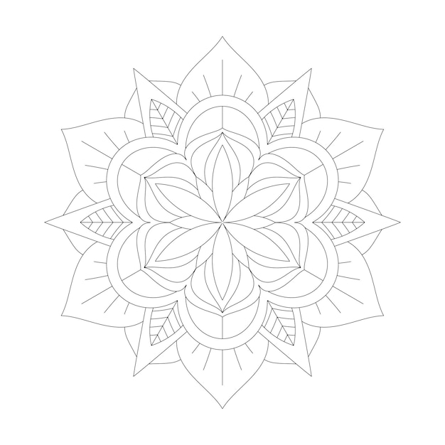 Mandala floral fácilmente editable y redimensionable