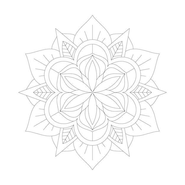 Mandala floral fácilmente editable y redimensionable