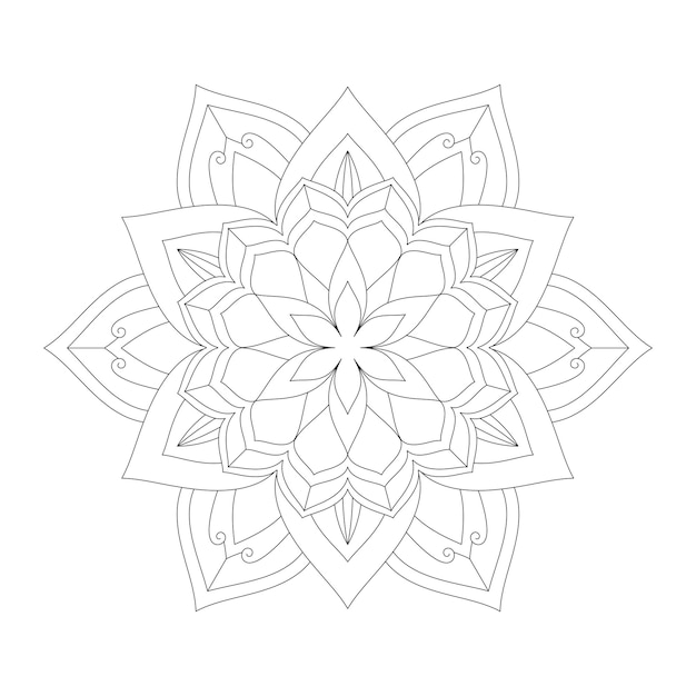 Mandala floral fácilmente editable y redimensionable