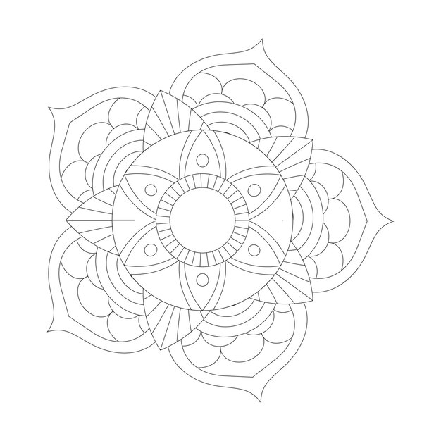Mandala floral fácilmente editable y redimensionable