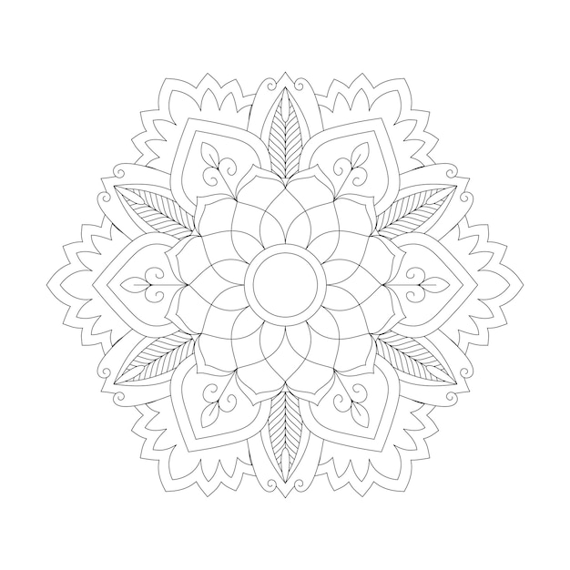 Mandala floral fácilmente editable y redimensionable