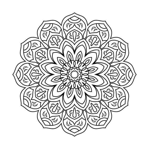 Mandala floral fácilmente editable y redimensionable
