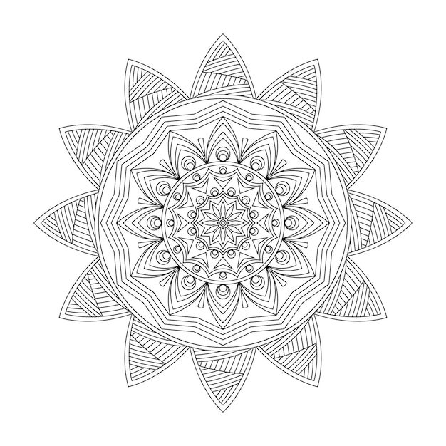 Mandala floral, ilustración vectorial
