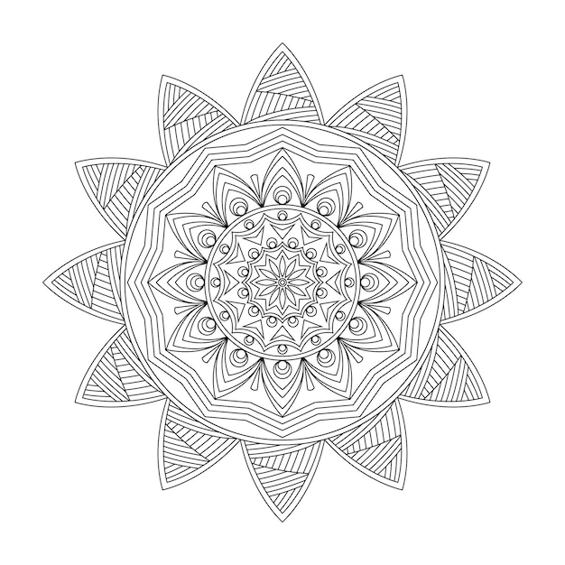 Mandala floral, ilustración vectorial