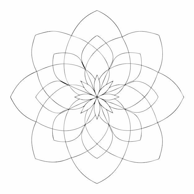 Mandala floral de lujo sobre fondo blanco