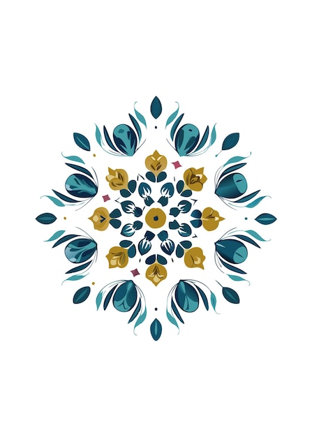 Mandala floral de lujo sobre fondo blanco