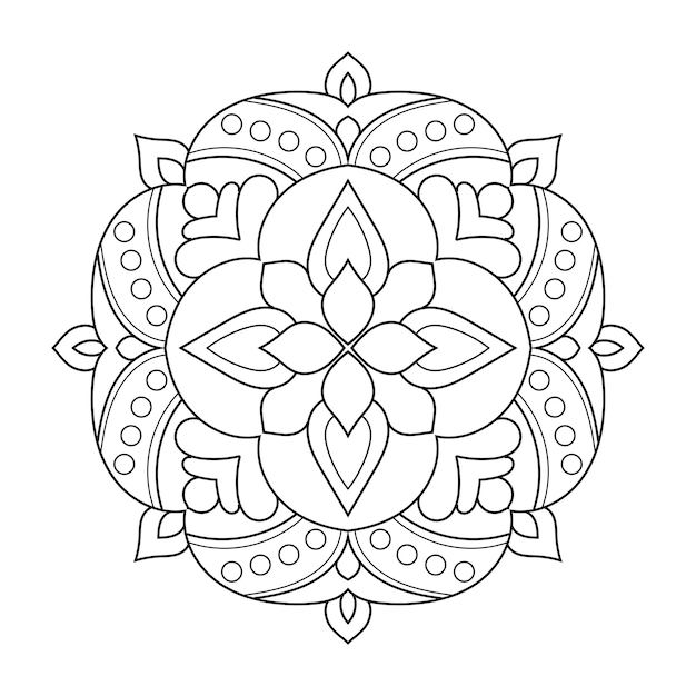 Mandala floral página para colorear