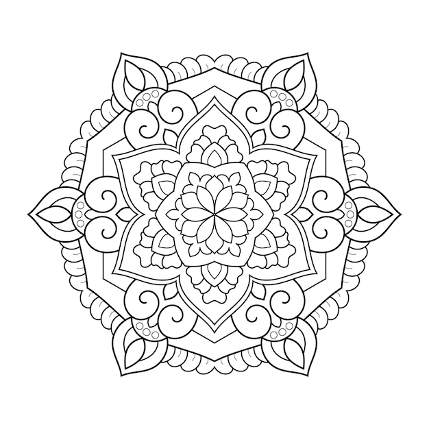 Mandala floral página para colorear