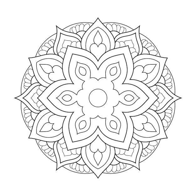 Mandala floral página para colorear