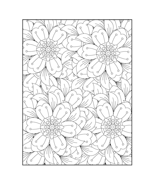 Mandala floral página para colorear