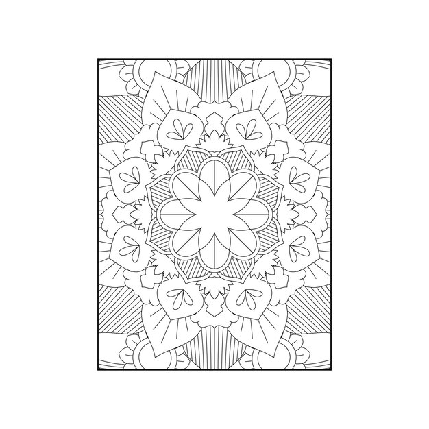 Mandala floral página para colorear