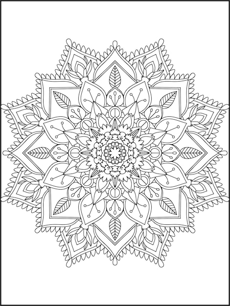 Mandala floral página para colorear