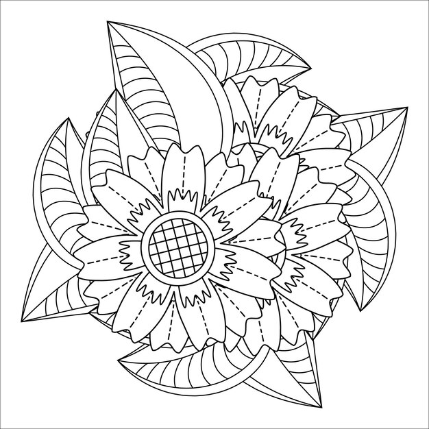 Mandala floral página para colorear