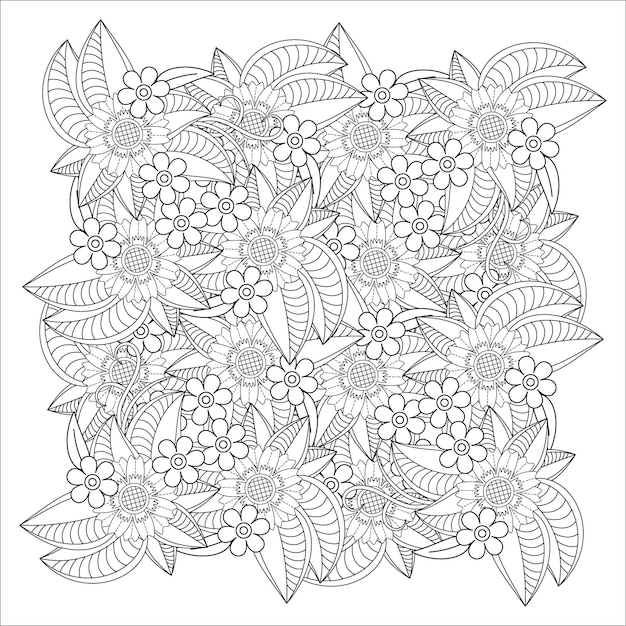 Mandala Floral Página Para Colorear