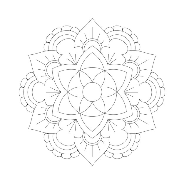 Mandala de flores para colorear libro KDP design