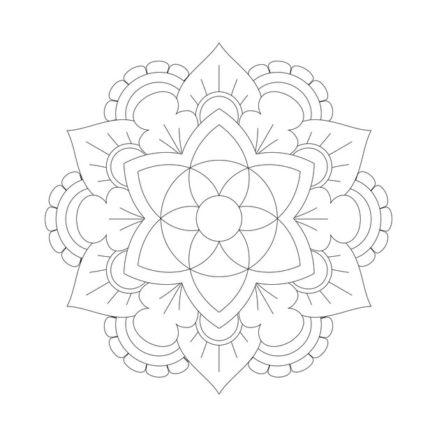 Mandala de flores para colorear libro KDP design