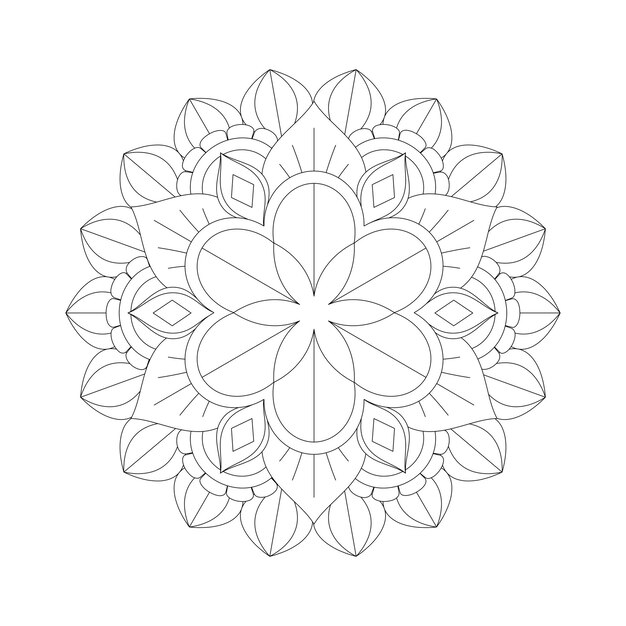 Mandala de flores para colorear libro KDP design