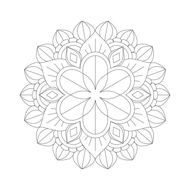 Mandala de flores para colorear libro KDP design