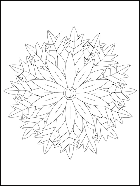 mandala de flores para colorear, mandala para colorear kdp interior. flor para colorear página para adultos.