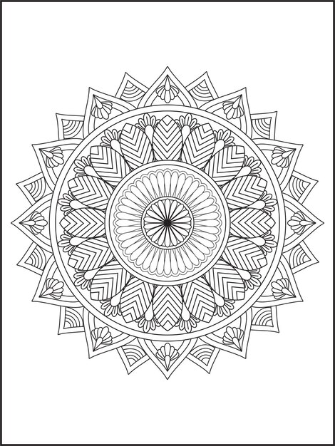 mandala de flores para colorear, mandala para colorear kdp interior. flor para colorear página para adultos.