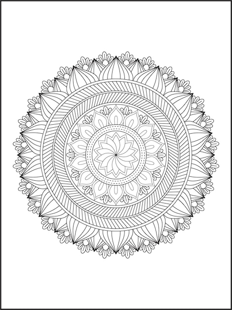 mandala de flores para colorear, mandala para colorear kdp interior. flor para colorear página para adultos.