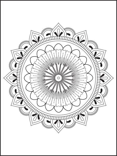 mandala de flores para colorear, mandala para colorear kdp interior. flor para colorear página para adultos.