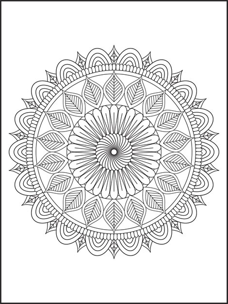 mandala de flores para colorear, mandala para colorear kdp interior. flor para colorear página para adultos.