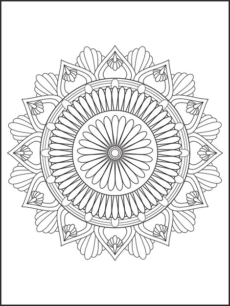 mandala de flores para colorear, mandala para colorear kdp interior. flor para colorear página para adultos.