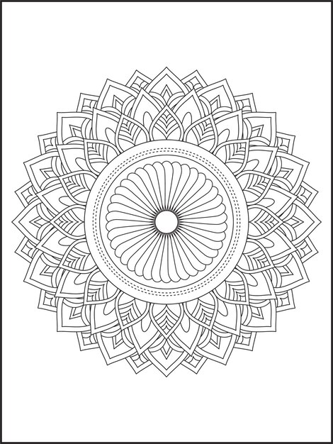 mandala de flores para colorear, mandala para colorear kdp interior. flor para colorear página para adultos.