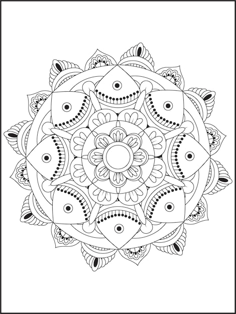 mandala de flores para colorear, mandala para colorear kdp interior. flor para colorear página para adultos.